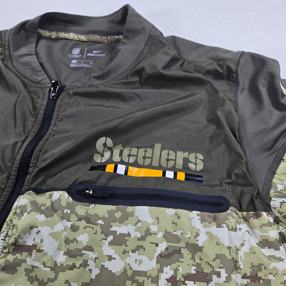 Nike Salute To Service Pittsburgh Steelers Camo Pullover Windbreaker Size XL